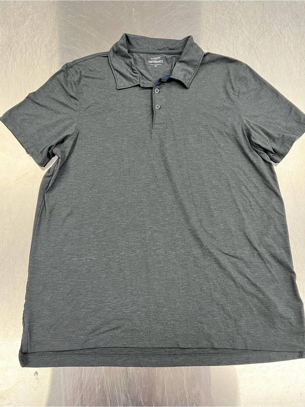 J. Crew Performance Short Sleeve Men's Polo Shirt - Charcoal Gray XL